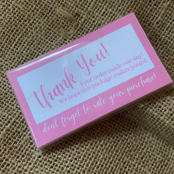 25 Pk Thank You Cards 3.5x2” with Reminder to Rate Purchase - Picture 5 of 5